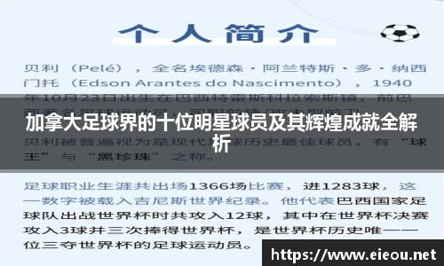 加拿大足球界的十位明星球员及其辉煌成就全解析