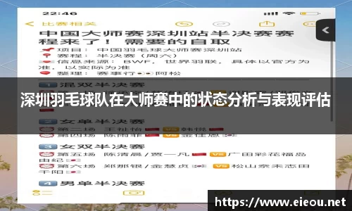 深圳羽毛球队在大师赛中的状态分析与表现评估